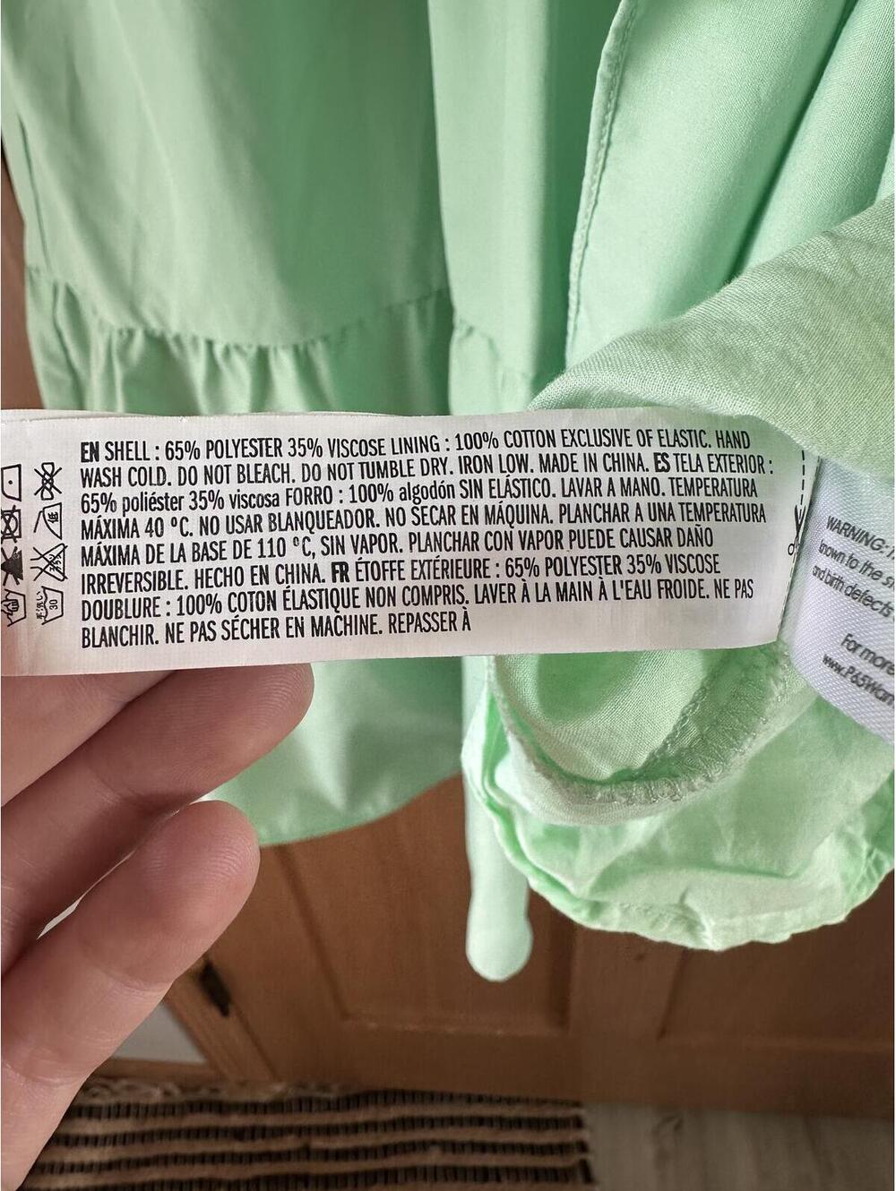 English Factory Balloon Sleeve A-line Tiered Midi Shirt Dress Mint Women’s Small - Picture 7 of 15